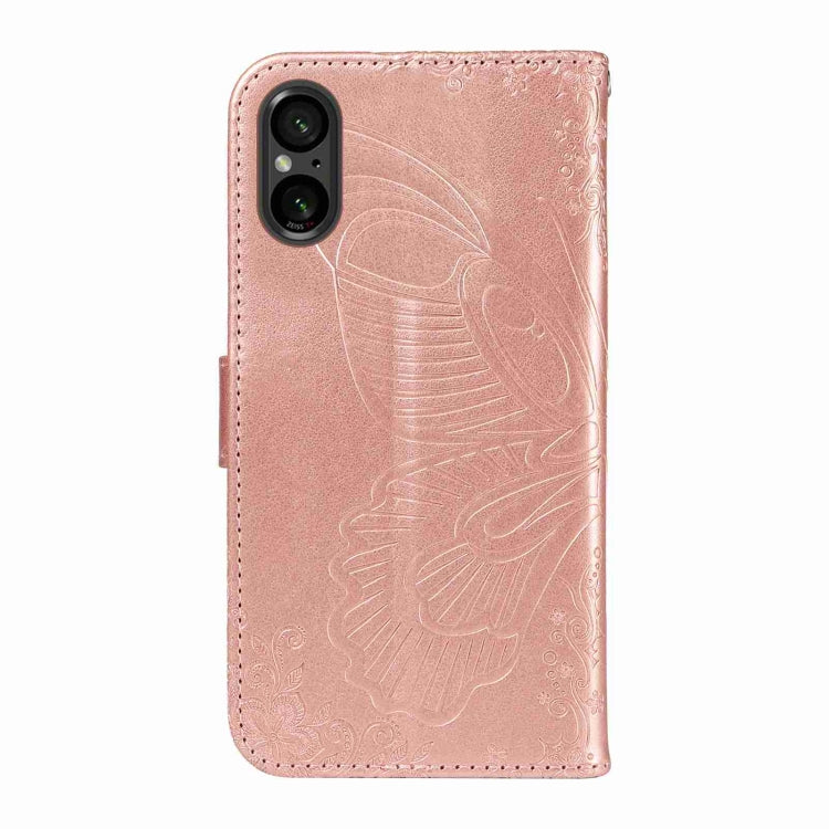 For Sony Xperia 5 V Swallowtail Butterfly Embossed Leather Phone Case
