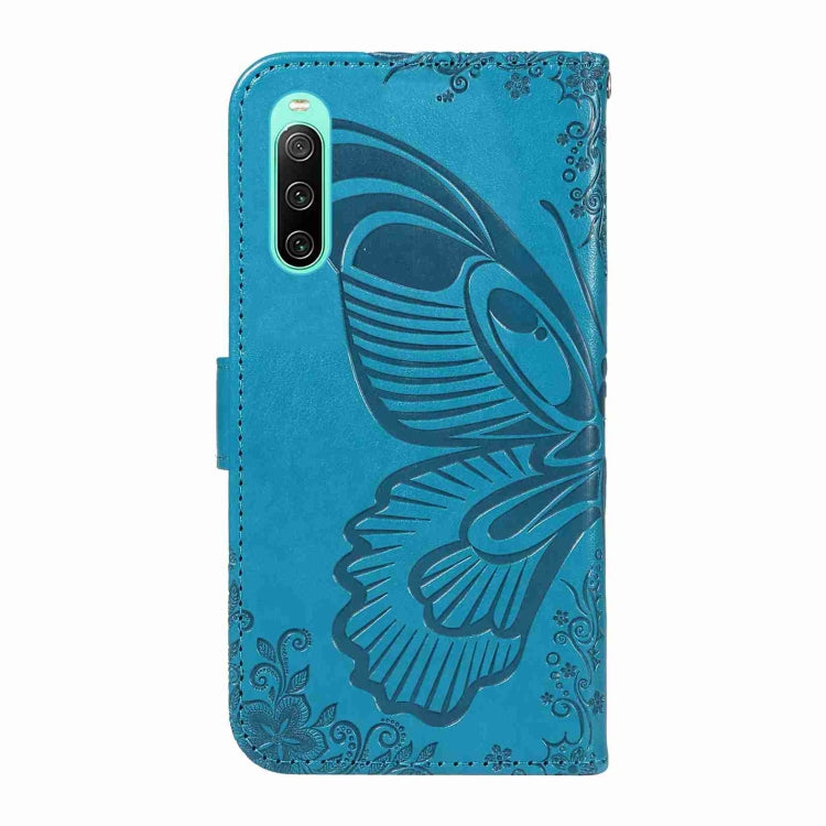 For Sony Xperia 10 IV Swallowtail Butterfly Embossed Leather Phone Case