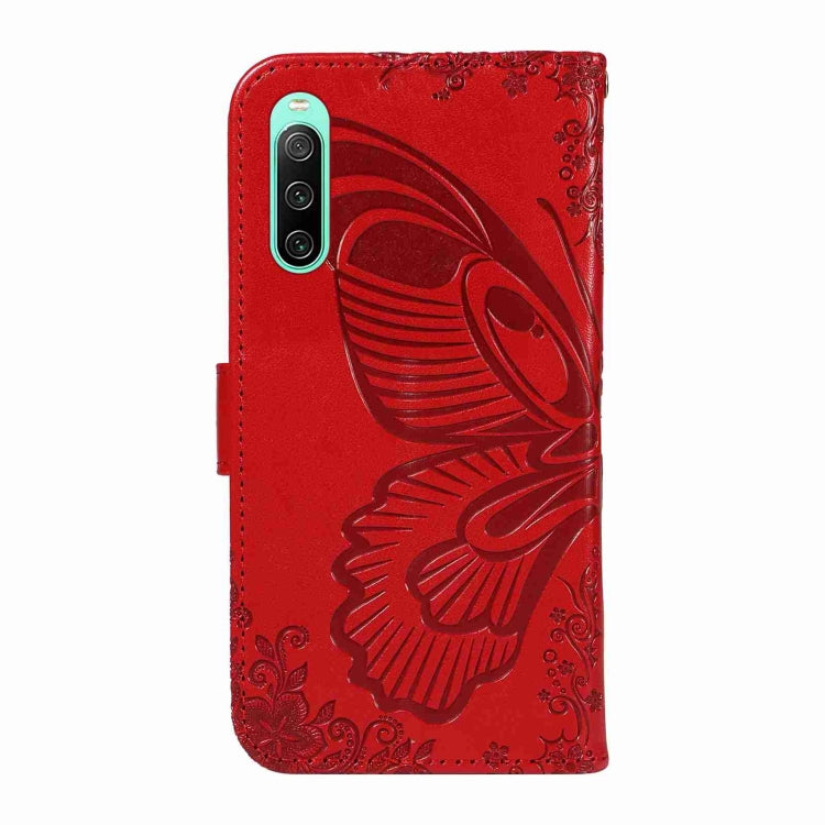 For Sony Xperia 10 IV Swallowtail Butterfly Embossed Leather Phone Case