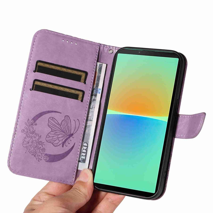 For Sony Xperia 10 V Swallowtail Butterfly Embossed Leather Phone Case