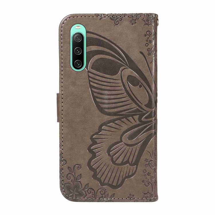 For Sony Xperia 10 V Swallowtail Butterfly Embossed Leather Phone Case