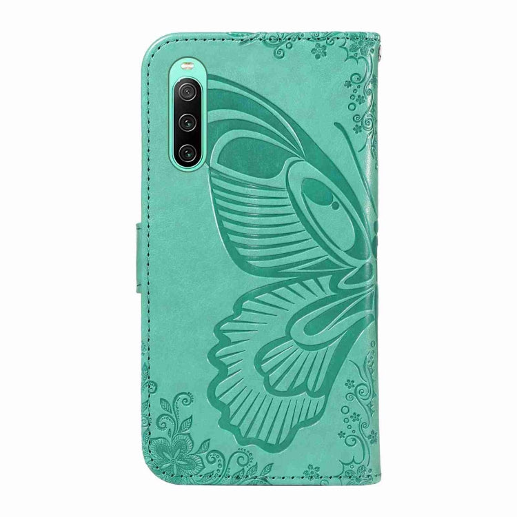 For Sony Xperia 10 V Swallowtail Butterfly Embossed Leather Phone Case