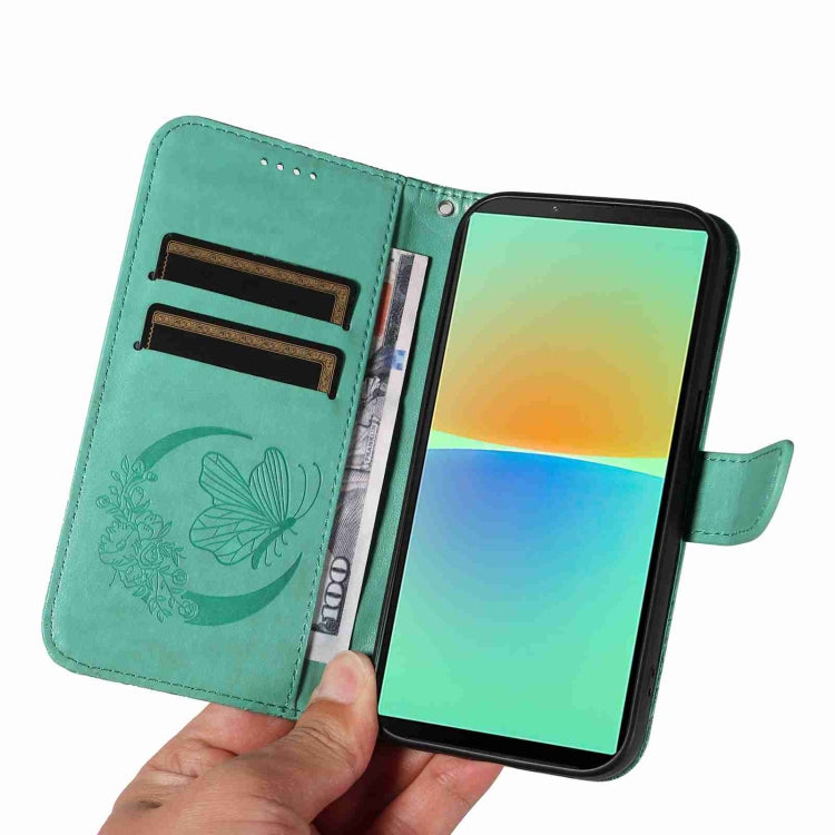 For Sony Xperia 10 V Swallowtail Butterfly Embossed Leather Phone Case