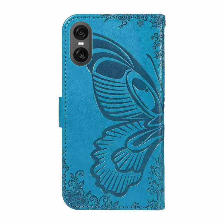 For Sony Xperia 10 VI 2024 Swallowtail Butterfly Embossed Leather Phone Case