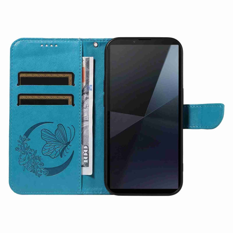 For Sony Xperia 10 VI 2024 Swallowtail Butterfly Embossed Leather Phone Case