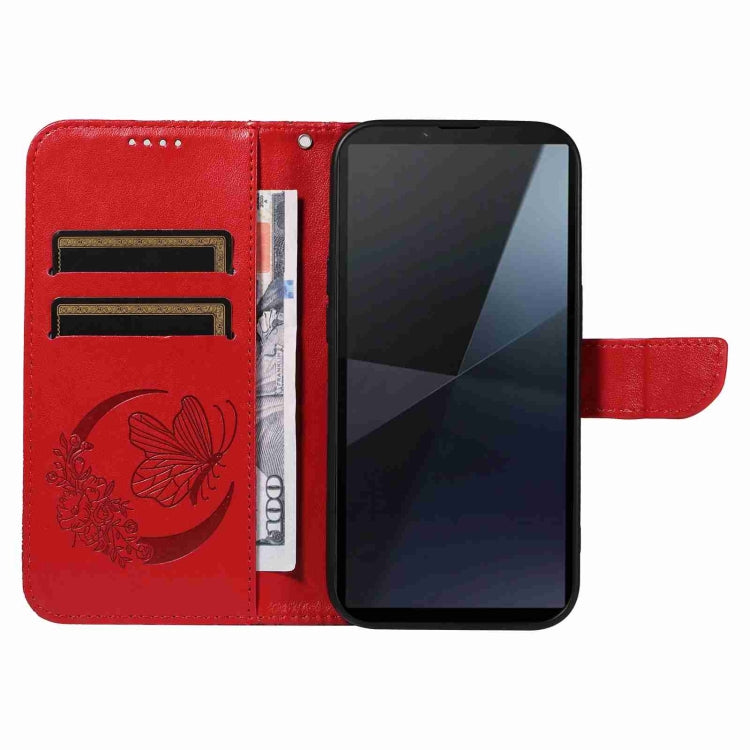 For Sony Xperia 10 VI 2024 Swallowtail Butterfly Embossed Leather Phone Case