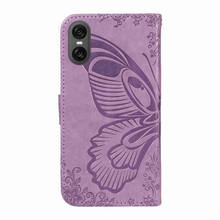 For Sony Xperia 10 VI 2024 Swallowtail Butterfly Embossed Leather Phone Case