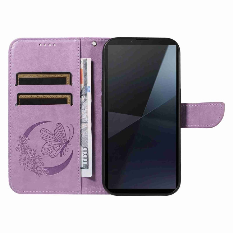 For Sony Xperia 10 VI 2024 Swallowtail Butterfly Embossed Leather Phone Case