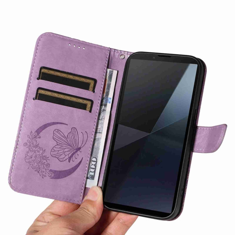 For Sony Xperia 10 VI 2024 Swallowtail Butterfly Embossed Leather Phone Case