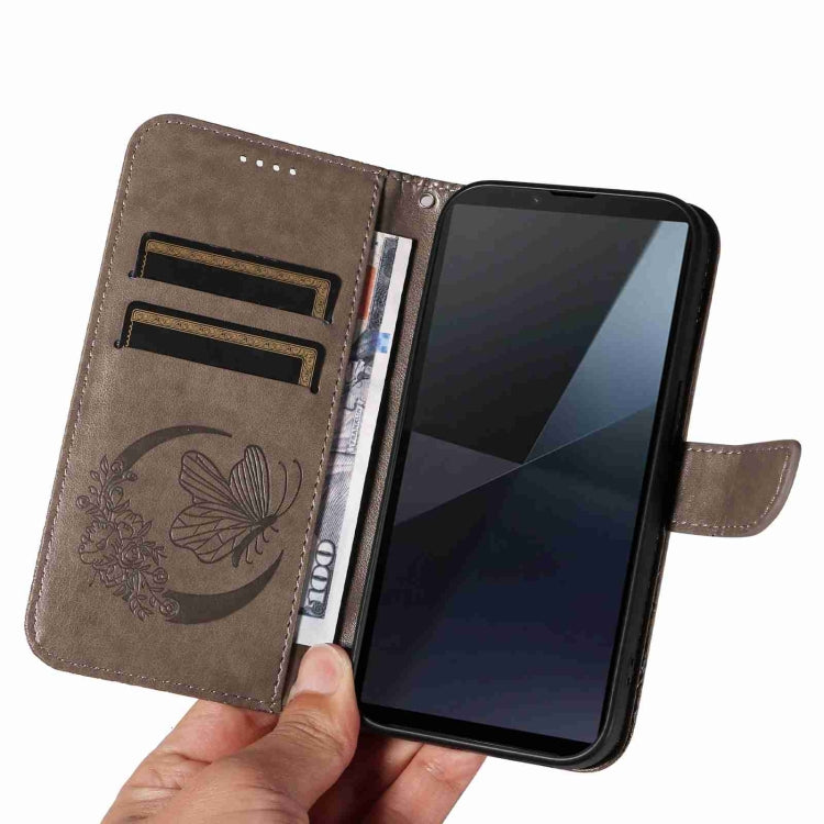 For Sony Xperia 10 VI 2024 Swallowtail Butterfly Embossed Leather Phone Case