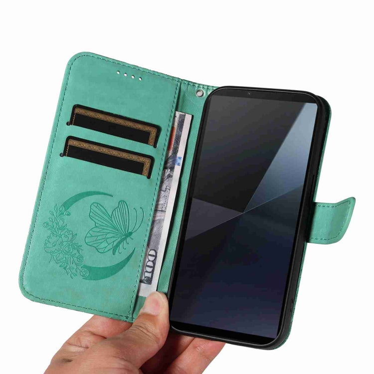 For Sony Xperia 10 VI 2024 Swallowtail Butterfly Embossed Leather Phone Case