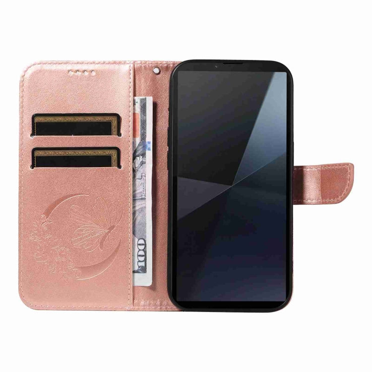 For Sony Xperia 10 VI 2024 Swallowtail Butterfly Embossed Leather Phone Case
