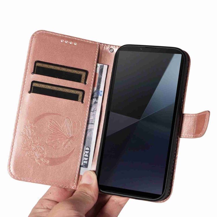 For Sony Xperia 10 VI 2024 Swallowtail Butterfly Embossed Leather Phone Case