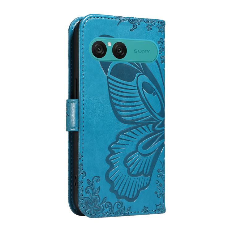 For Sony Xperia 10 VII Swallowtail Butterfly Embossed Leather Phone Case