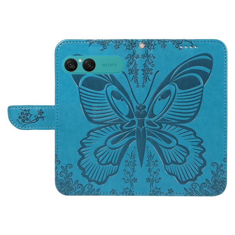 For Sony Xperia 10 VII Swallowtail Butterfly Embossed Leather Phone Case