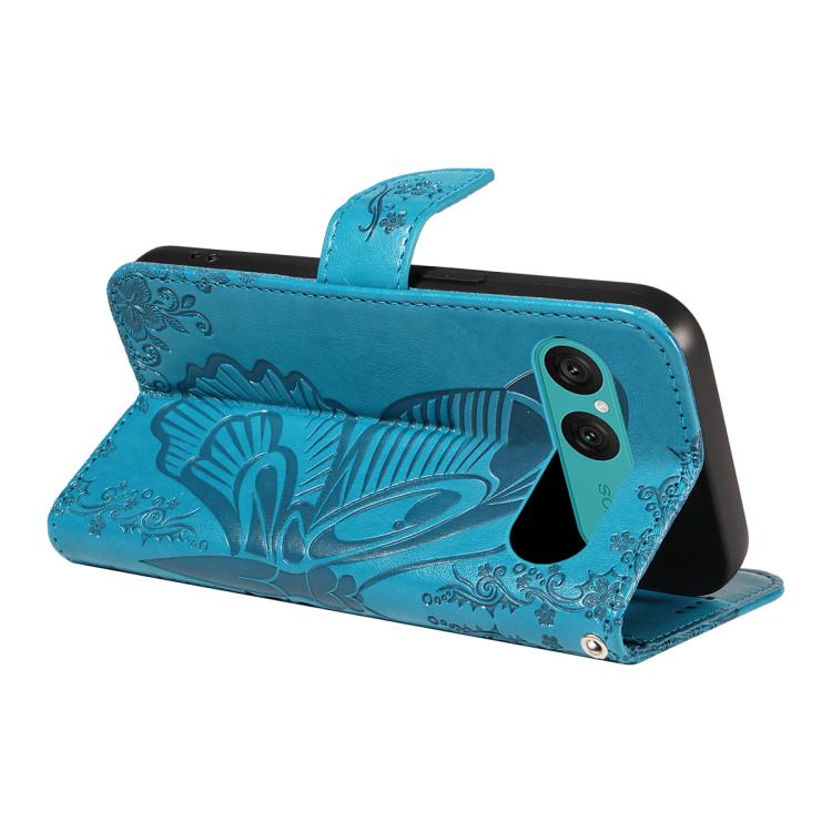 For Sony Xperia 10 VII Swallowtail Butterfly Embossed Leather Phone Case