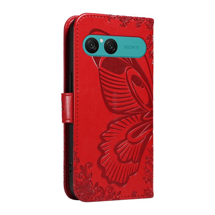 For Sony Xperia 10 VII Swallowtail Butterfly Embossed Leather Phone Case