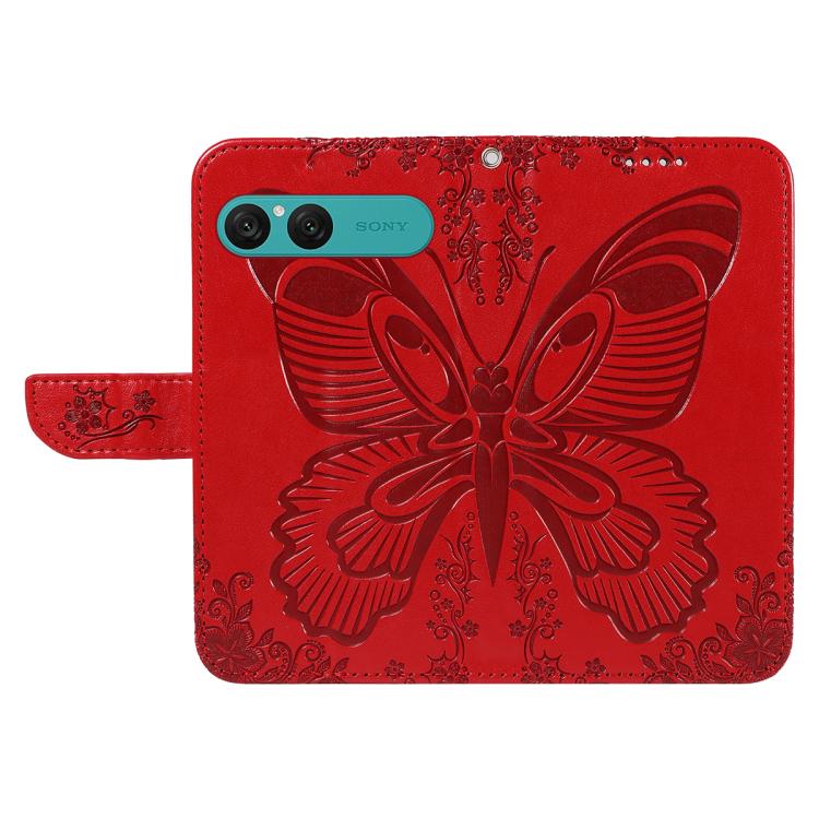 For Sony Xperia 10 VII Swallowtail Butterfly Embossed Leather Phone Case