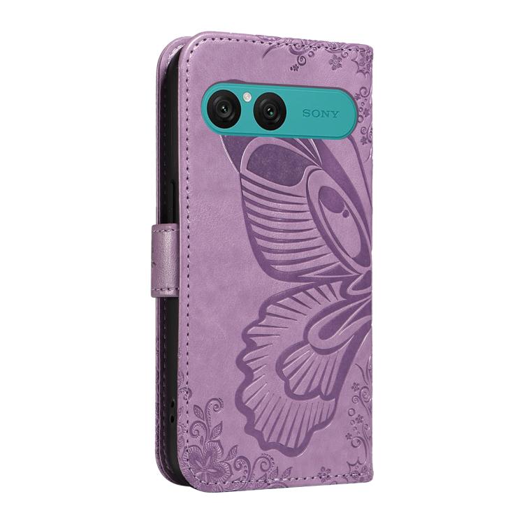 For Sony Xperia 10 VII Swallowtail Butterfly Embossed Leather Phone Case