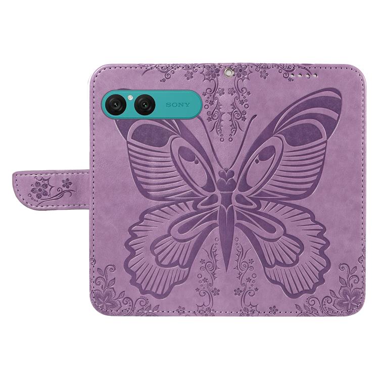 For Sony Xperia 10 VII Swallowtail Butterfly Embossed Leather Phone Case