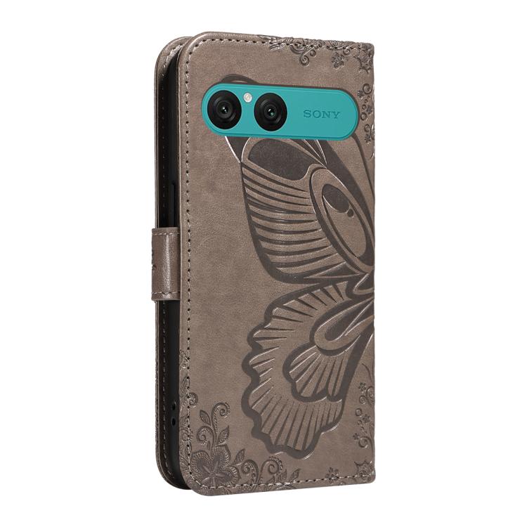 For Sony Xperia 10 VII Swallowtail Butterfly Embossed Leather Phone Case