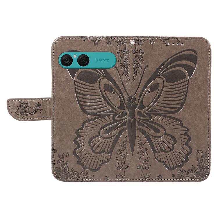 For Sony Xperia 10 VII Swallowtail Butterfly Embossed Leather Phone Case