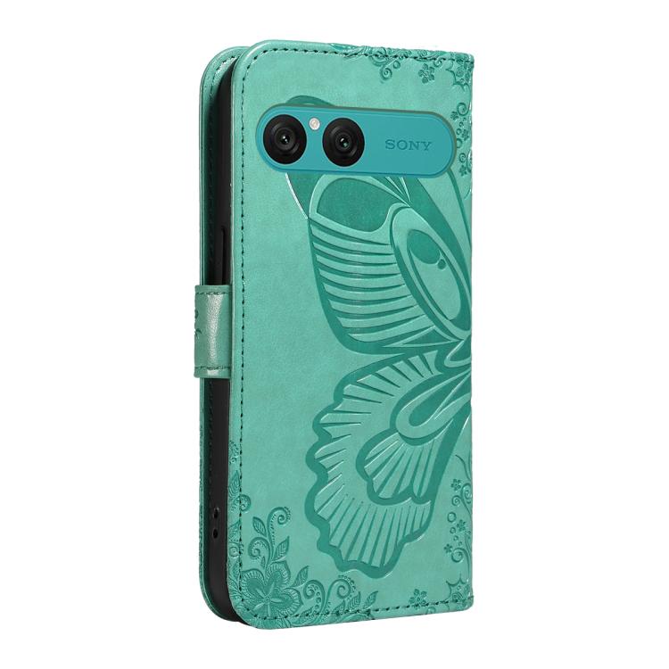 For Sony Xperia 10 VII Swallowtail Butterfly Embossed Leather Phone Case