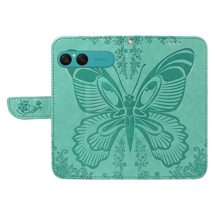 For Sony Xperia 10 VII Swallowtail Butterfly Embossed Leather Phone Case