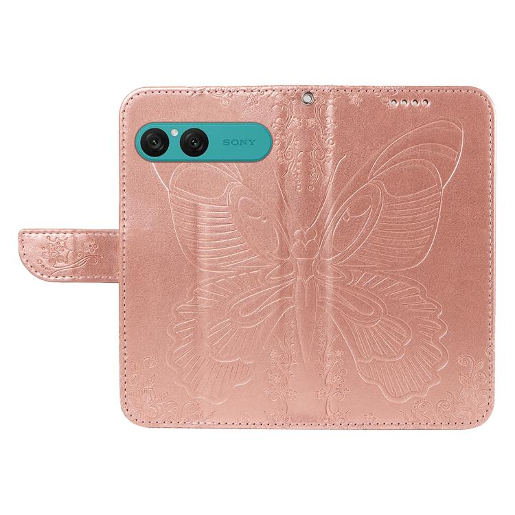 For Sony Xperia 10 VII Swallowtail Butterfly Embossed Leather Phone Case