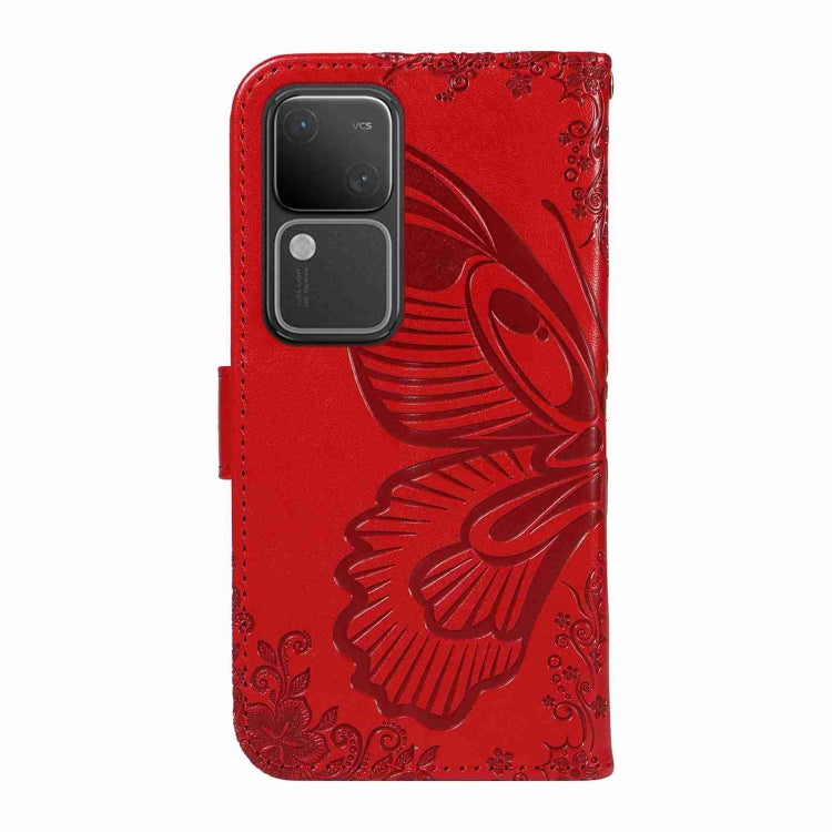 For vivo S18 5G Swallowtail Butterfly Embossed Leather Phone Case