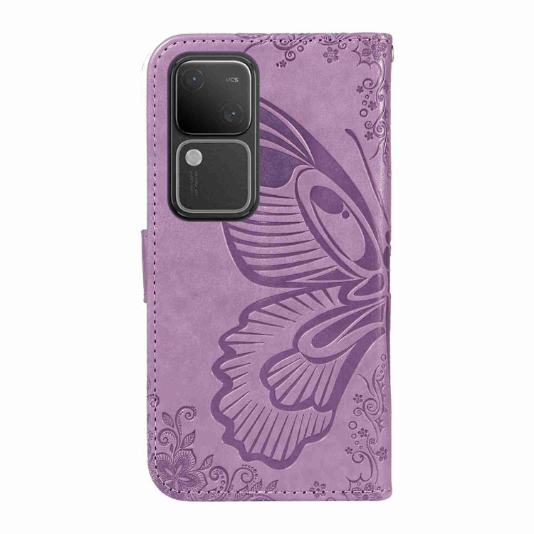 For vivo S18 5G Swallowtail Butterfly Embossed Leather Phone Case