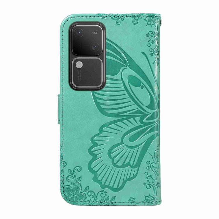 For vivo S18 5G Swallowtail Butterfly Embossed Leather Phone Case