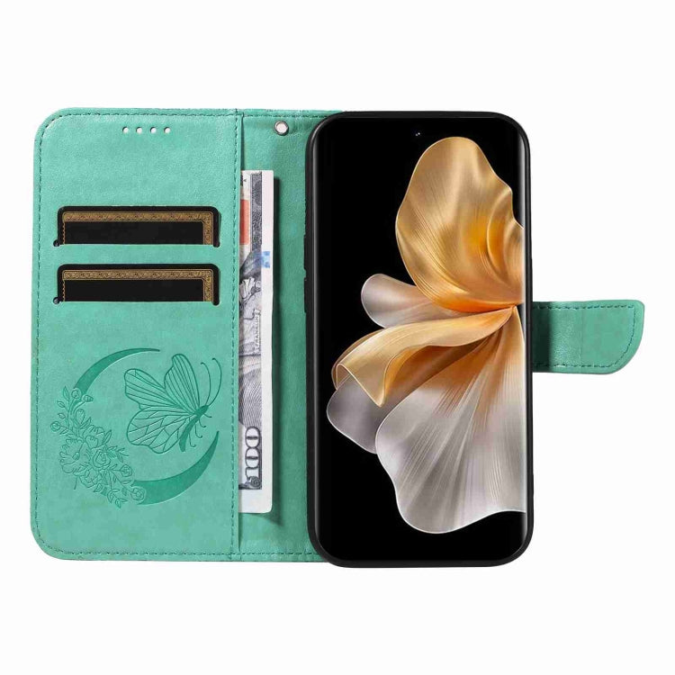 For vivo S18 5G Swallowtail Butterfly Embossed Leather Phone Case