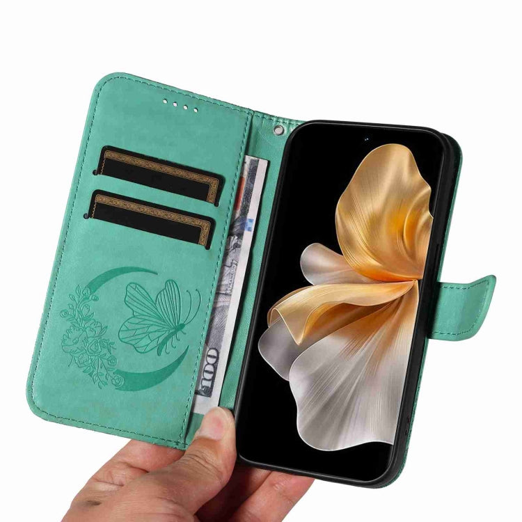 For vivo S18 5G Swallowtail Butterfly Embossed Leather Phone Case