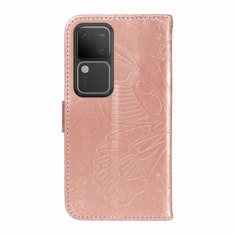 For vivo S18 5G Swallowtail Butterfly Embossed Leather Phone Case