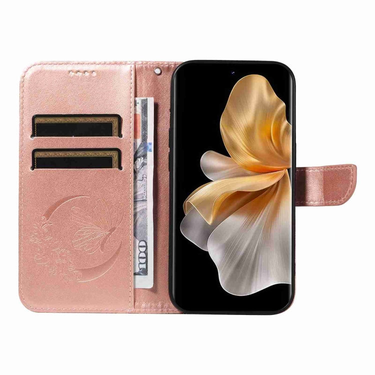 For vivo S18 5G Swallowtail Butterfly Embossed Leather Phone Case