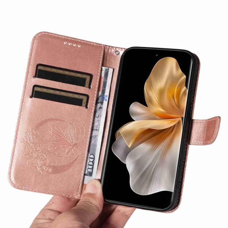 For vivo S18 5G Swallowtail Butterfly Embossed Leather Phone Case