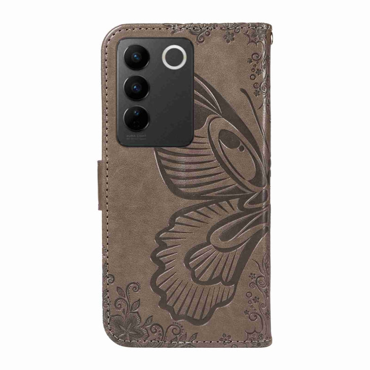 For vivo V27 5G / V27 Pro 5G Swallowtail Butterfly Embossed Leather Phone Case