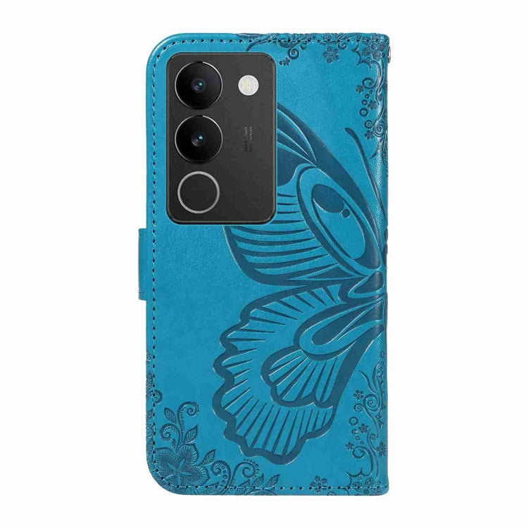 For vivo V29 5G Swallowtail Butterfly Embossed Leather Phone Case
