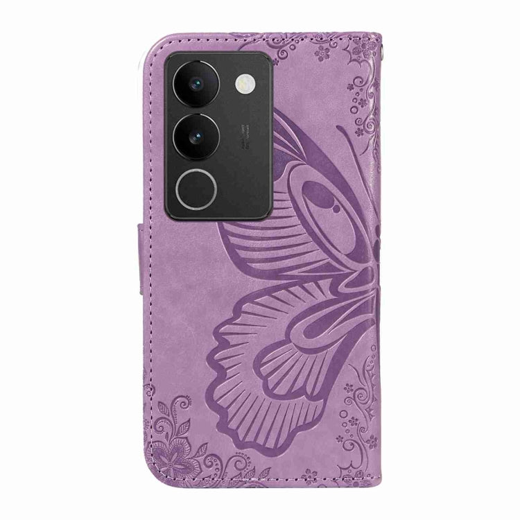 For vivo V29 5G Swallowtail Butterfly Embossed Leather Phone Case