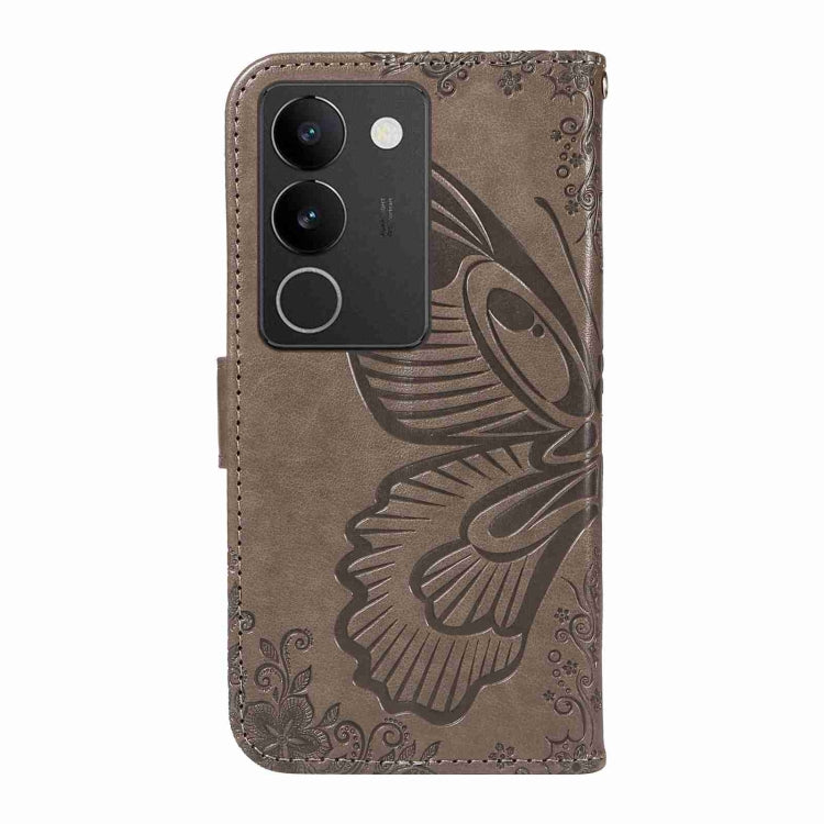 For vivo V29 5G Swallowtail Butterfly Embossed Leather Phone Case