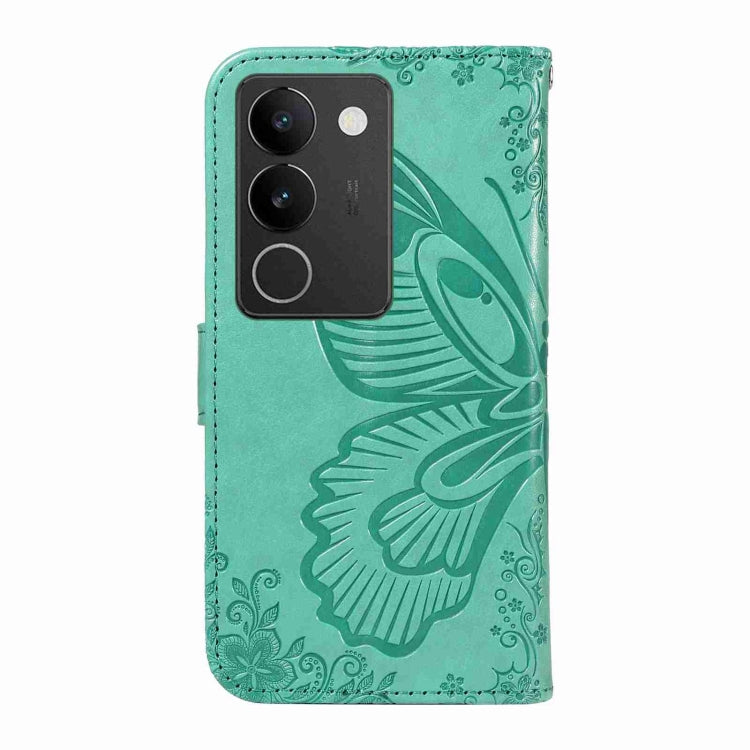 For vivo V29 5G Swallowtail Butterfly Embossed Leather Phone Case