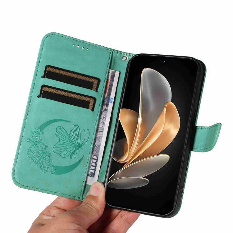 For vivo V29 5G Swallowtail Butterfly Embossed Leather Phone Case