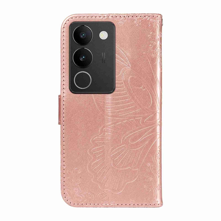 For vivo V29 5G Swallowtail Butterfly Embossed Leather Phone Case