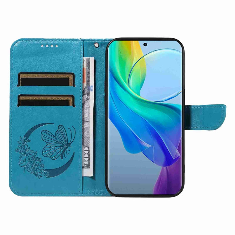 For vivo V29 Lite / Y78 5G / Y78+ 5G Swallowtail Butterfly Embossed Leather Phone Case