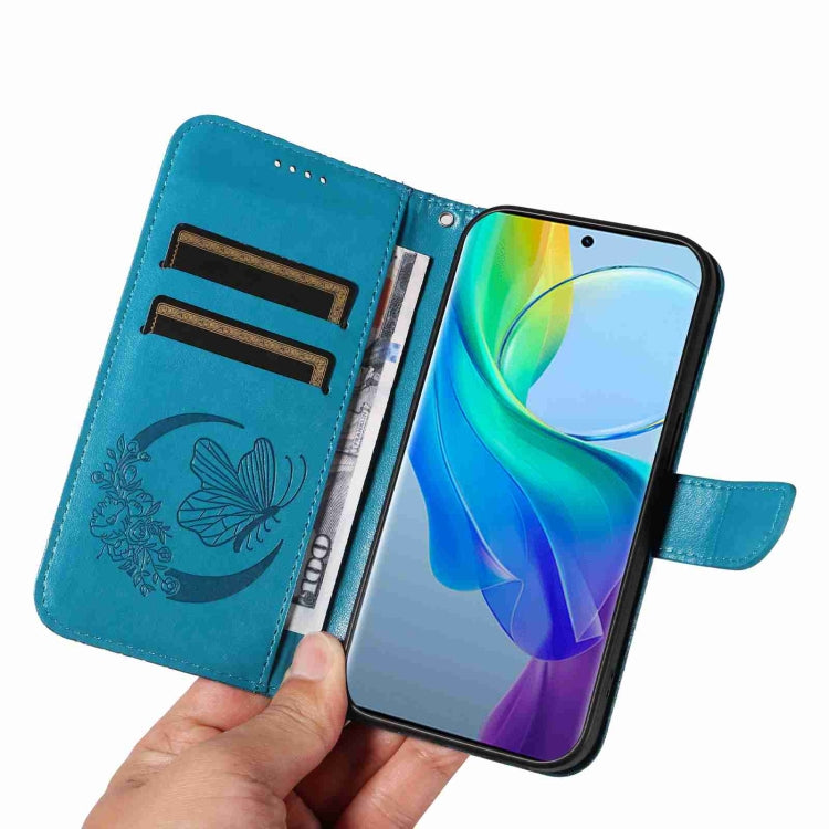 For vivo V29 Lite / Y78 5G / Y78+ 5G Swallowtail Butterfly Embossed Leather Phone Case