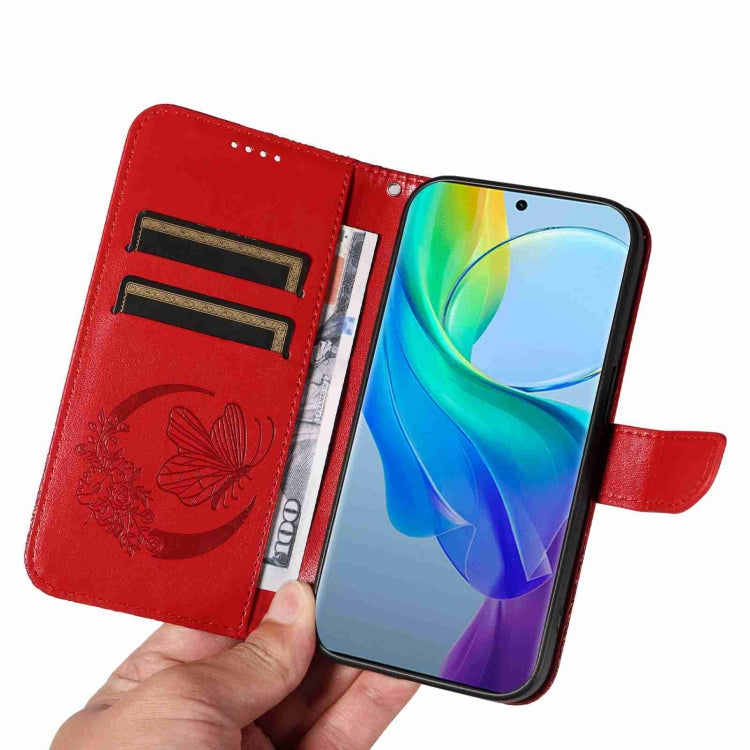 For vivo V29 Lite / Y78 5G / Y78+ 5G Swallowtail Butterfly Embossed Leather Phone Case