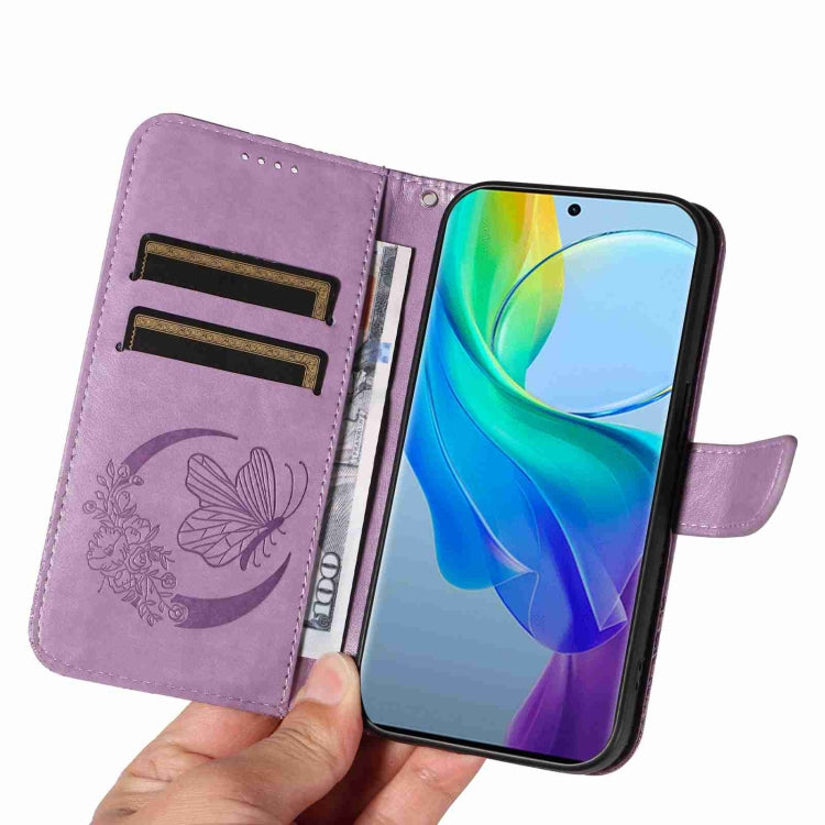 For vivo V29 Lite / Y78 5G / Y78+ 5G Swallowtail Butterfly Embossed Leather Phone Case