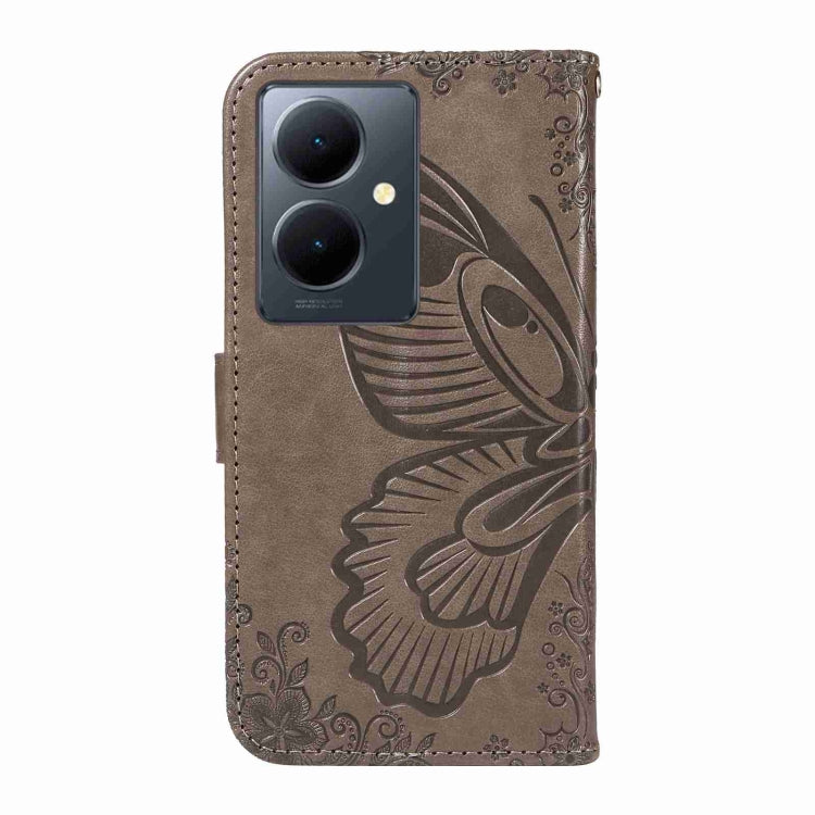 For vivo V29 Lite / Y78 5G / Y78+ 5G Swallowtail Butterfly Embossed Leather Phone Case