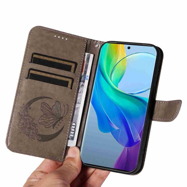 For vivo V29 Lite / Y78 5G / Y78+ 5G Swallowtail Butterfly Embossed Leather Phone Case